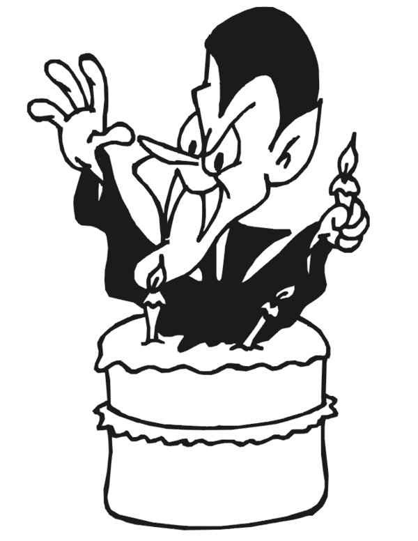 Un vampire souriant entouré de détails mystérieux