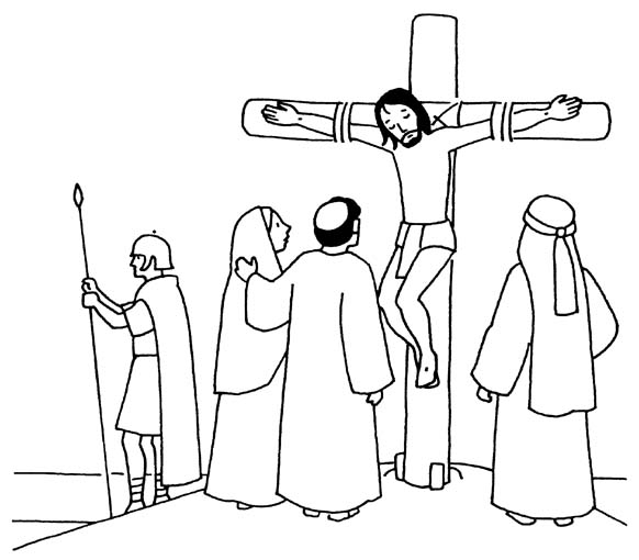 Scène de Vendredi Saint avec une croix et des symboles religieux