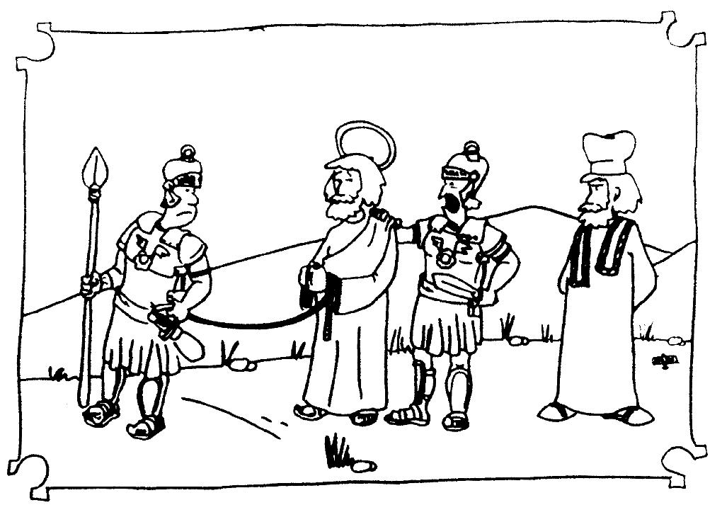 Coloriage du Vendredi Saint avec une scène religieuse