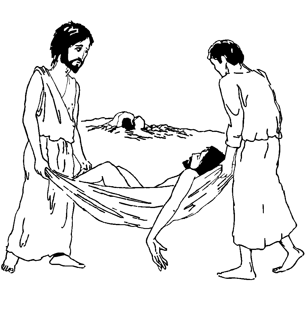 Coloriage représentant le Vendredi Saint avec des symboles religieux