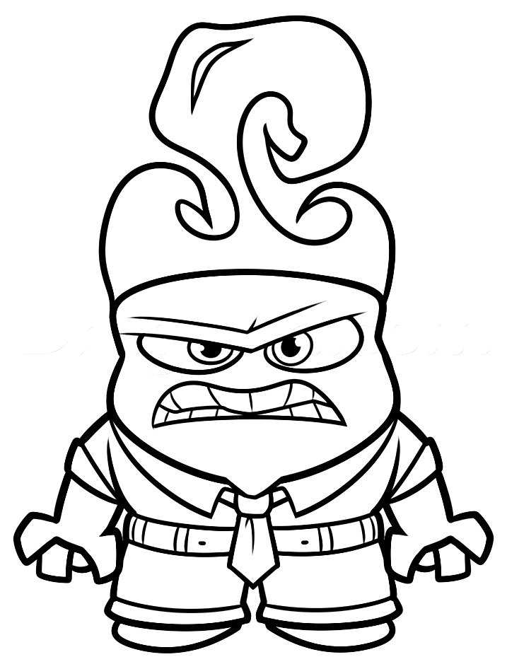 Coloriage de personnages du film Vice-Versa en pleine expression émotionnelle