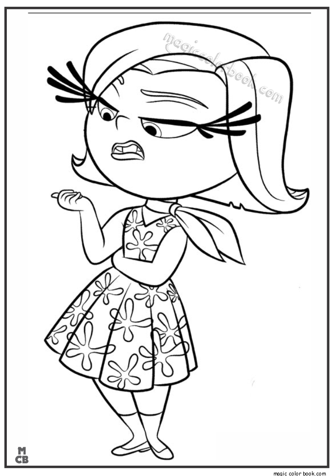 Coloriage de Joy et Tristesse de Vice-Versa dans un décor émotionnel