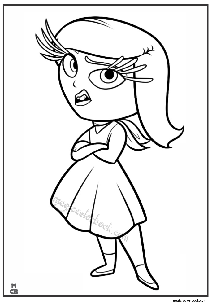 Coloriage des personnages de Vice-Versa dans un décor coloré