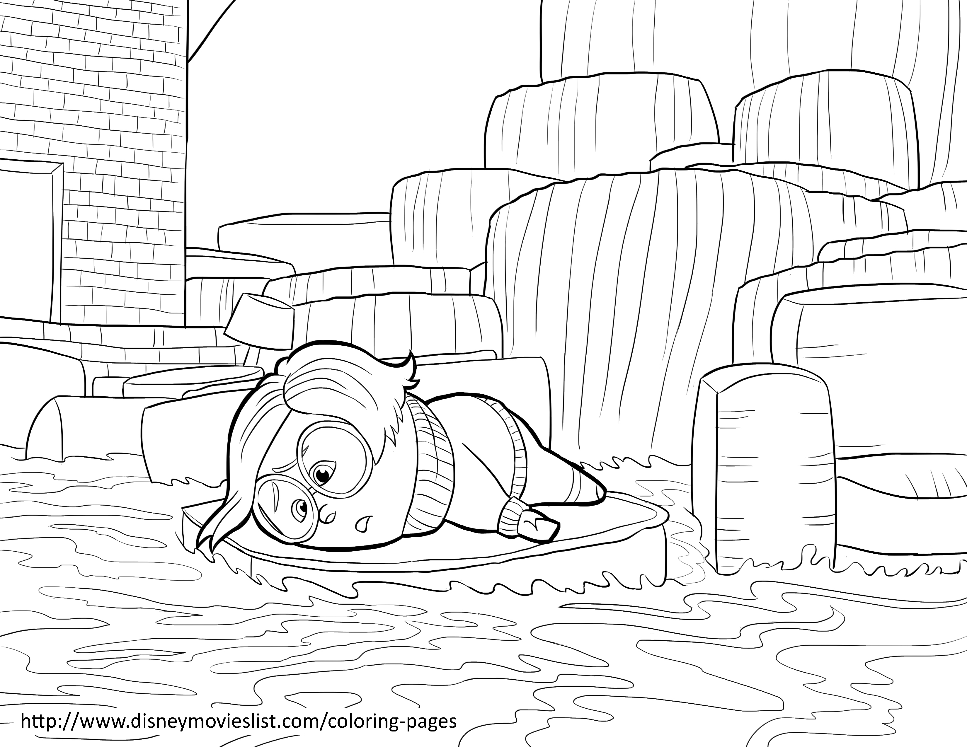 Coloriage de Joy et Tristesse de Vice-Versa dans un décor coloré