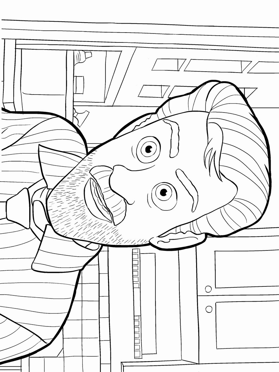 Coloriage de Joy et Tristesse dans un décor inspiré du film Vice-Versa
