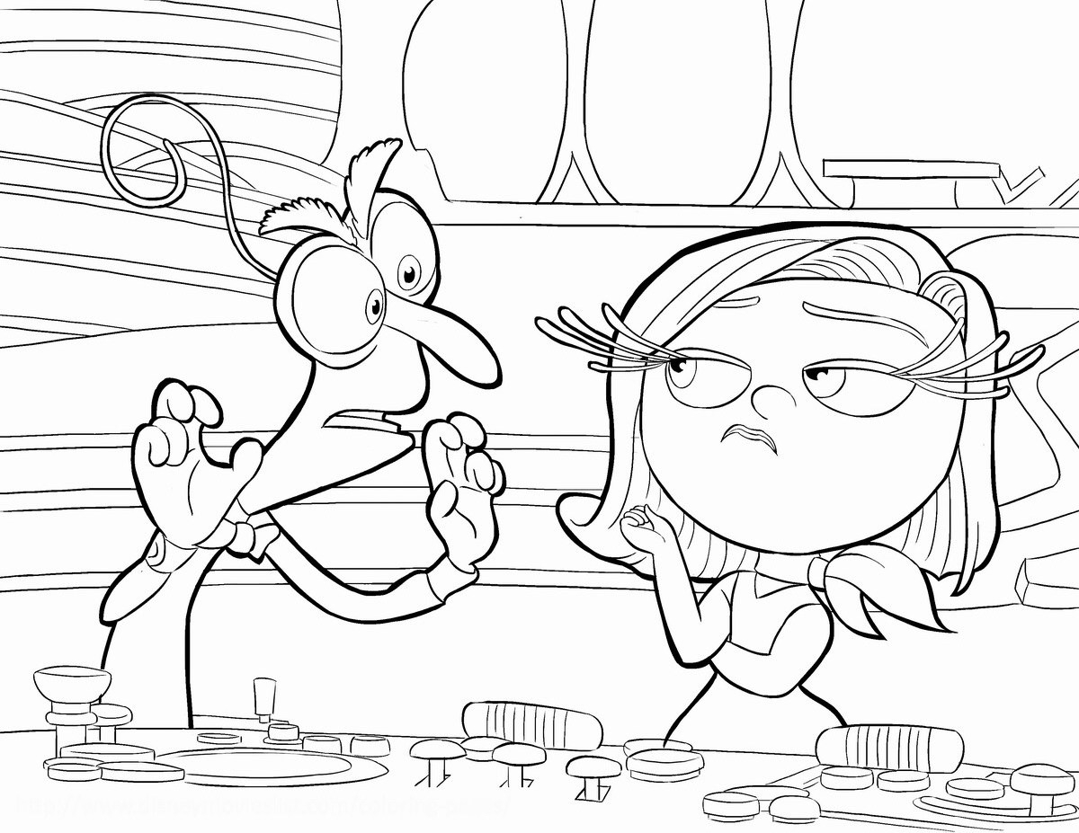 Coloriage de personnages de Vice-Versa en pleine expression émotionnelle
