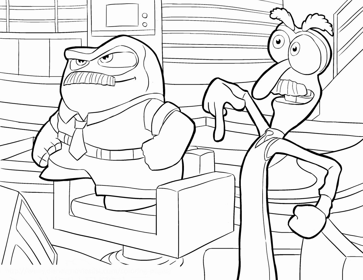 Coloriage de l'univers de Vice-Versa avec Joy et la tristesse