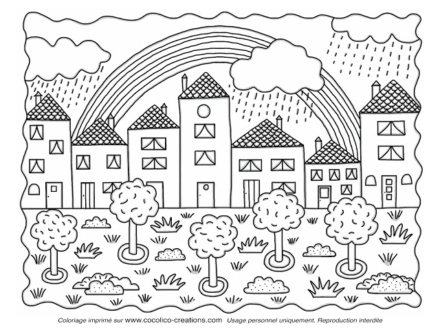 Scène urbaine vivante avec des bâtiments et des arbres