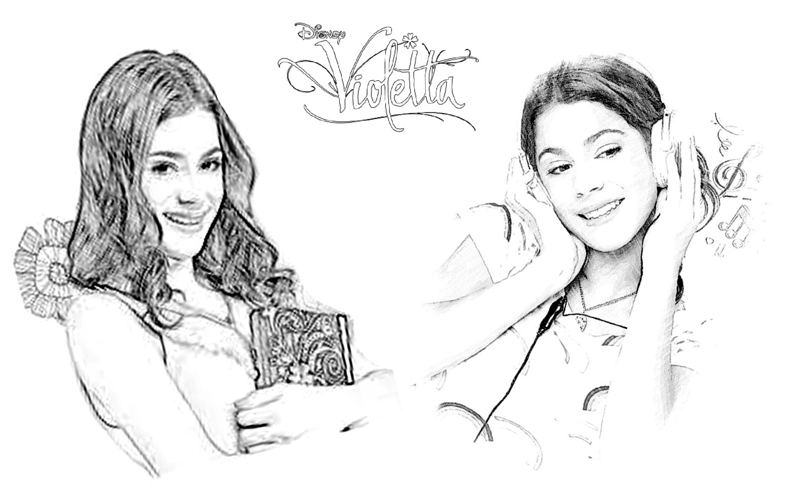 Violetta chantant avec passion dans un décor musical Violetta chantant avec passion dans un décor musical