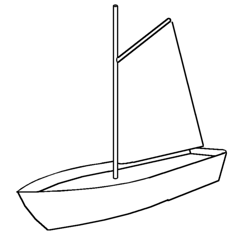 Coloriage d'un voilier naviguant sur une mer calme