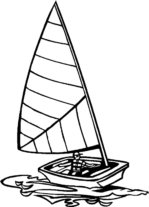 Coloriage d’un voilier naviguant sur des vagues