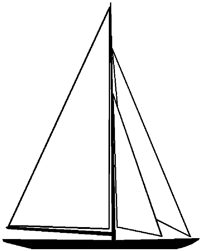 Coloriage d'un voilier naviguant sur une mer calme sous un ciel dégagé