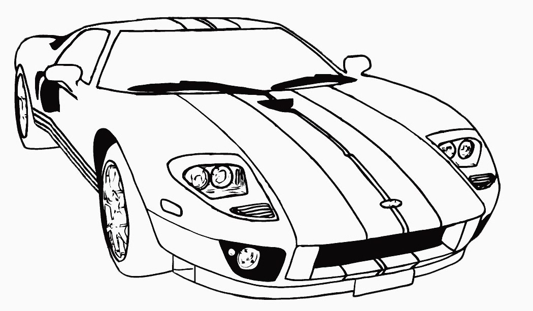 Coloriage d'une voiture automobile sur fond simple