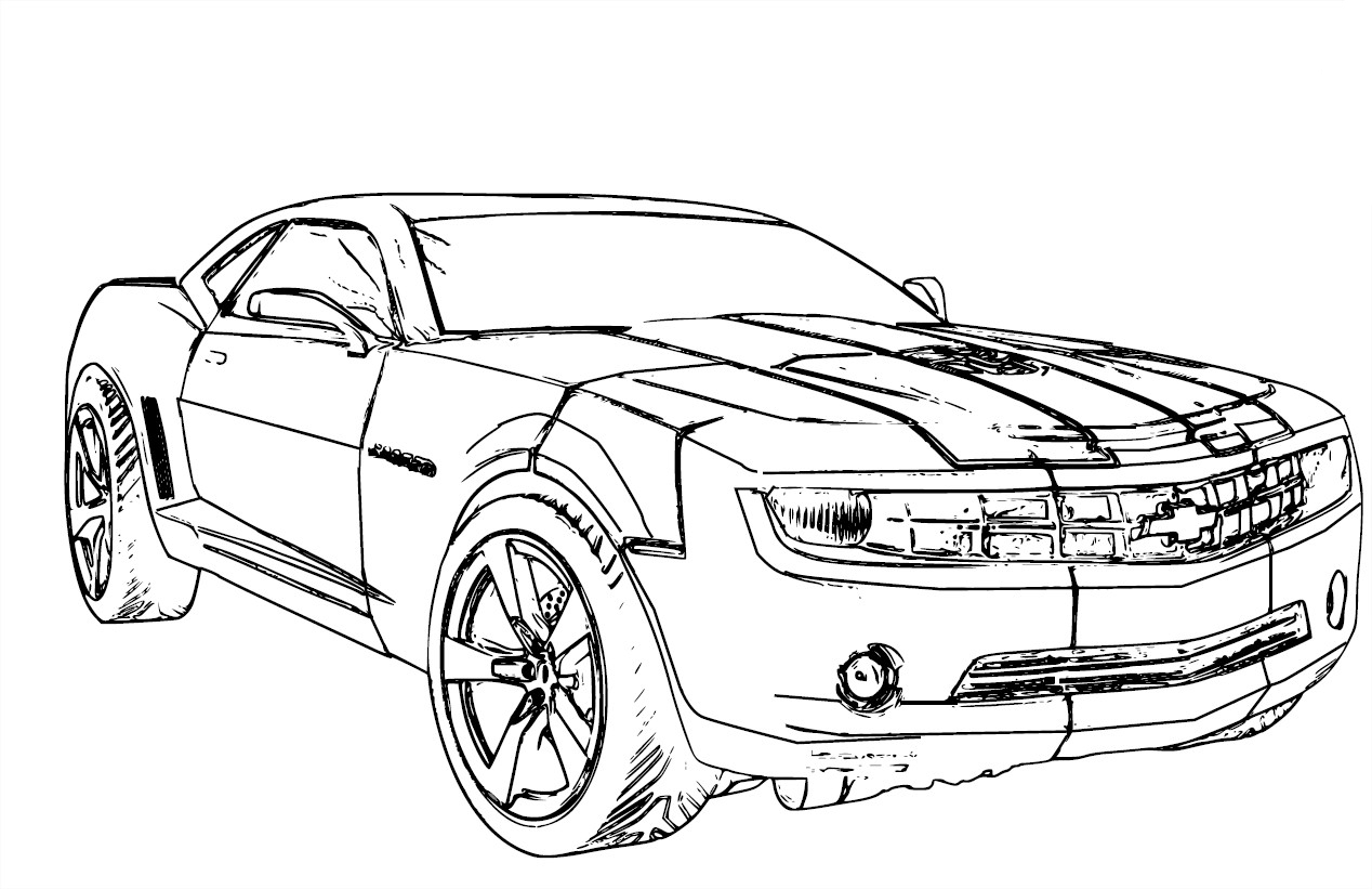 Coloriage d'une voiture automobile sur fond simple
