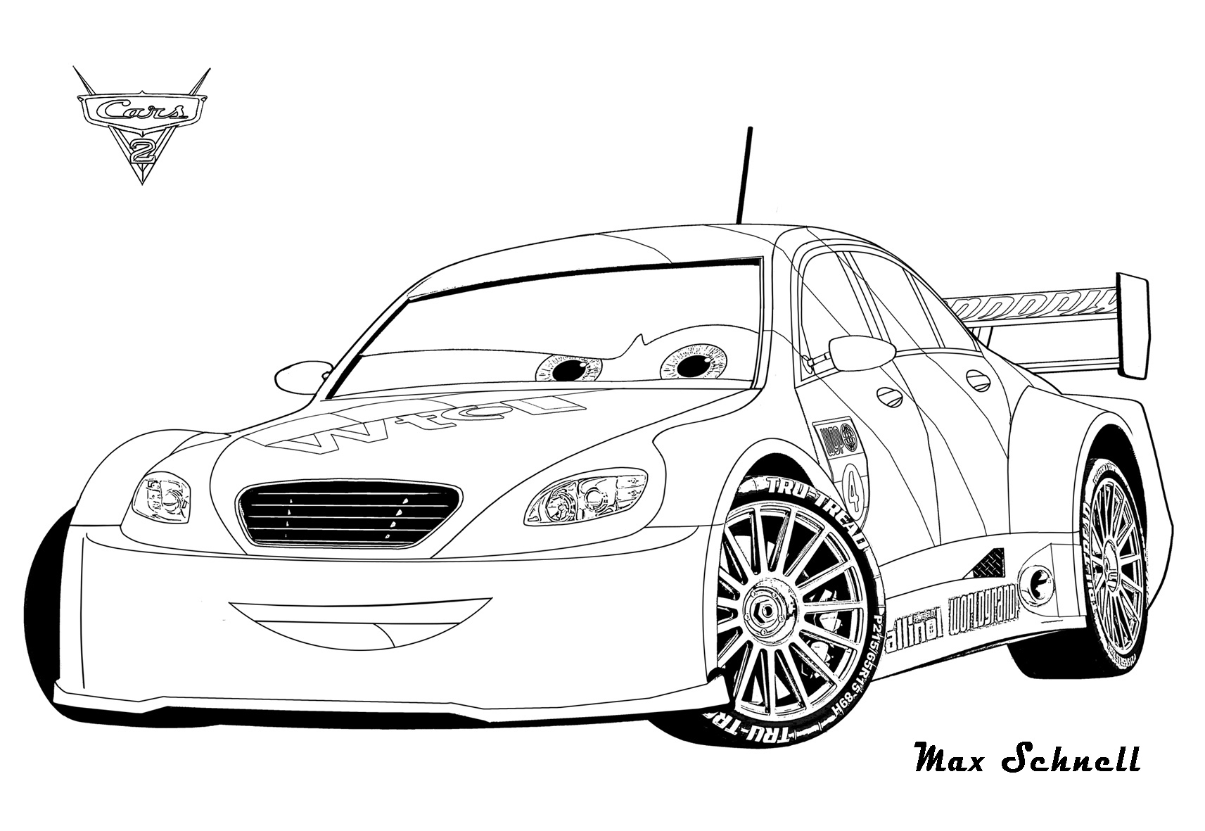 Coloriage d'une voiture automobile sur fond simple