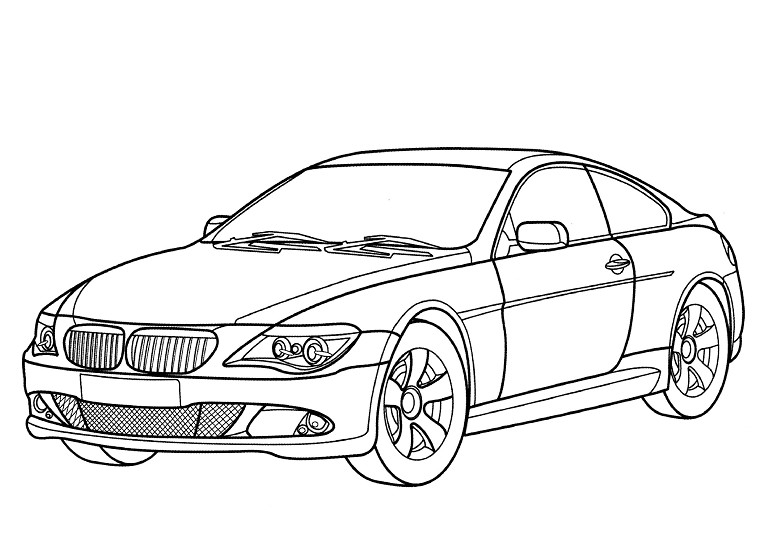 Coloriage d'une voiture de sport sur fond urbain