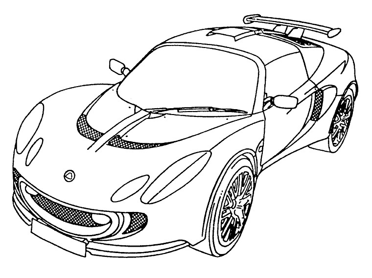 Coloriage d'une voiture automobile sur fond simple