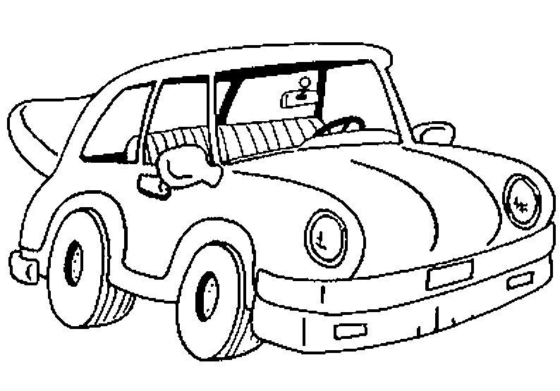Coloriage d'une voiture de sport sur route avec décor naturel