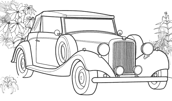 Coloriage d'une voiture de sport stylisée sur fond simple
