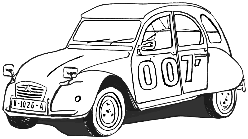 Coloriage d'une voiture de sport sur route