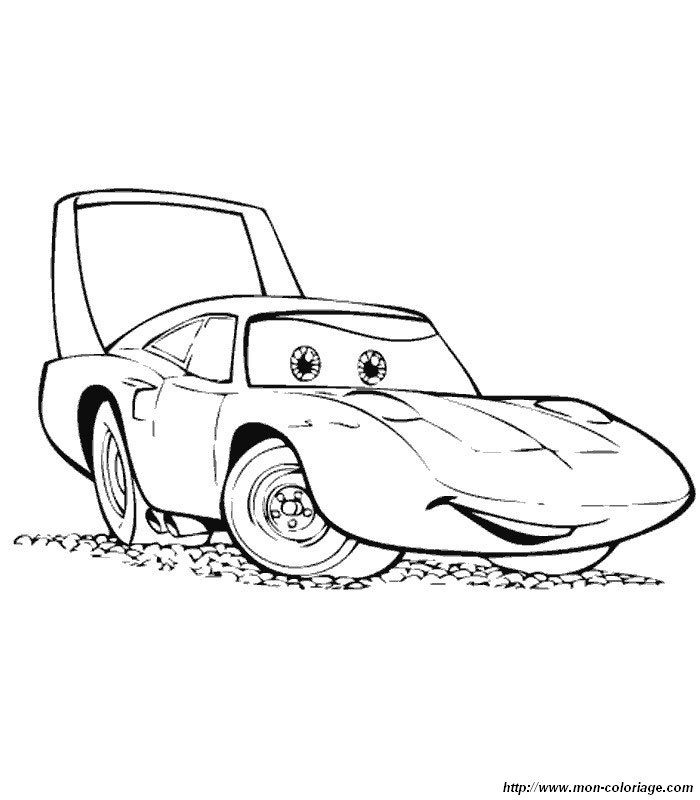 Coloriage d'une voiture de sport sur fond de route