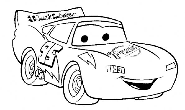 Coloriage d'une voiture de sport sur un chemin ensoleillé