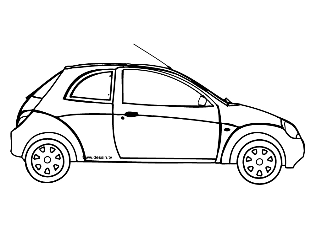 Coloriage d'une voiture de sport sur fond de route