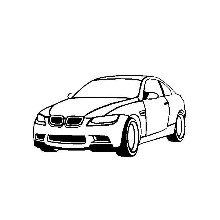 Coloriage d'une voiture de sport sur fond de route