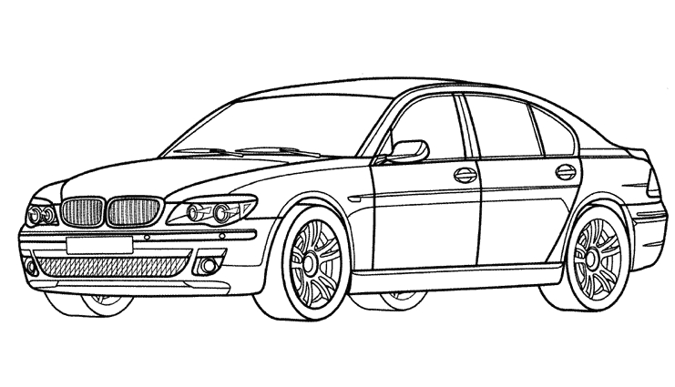 Coloriage d'une voiture de sport sur fond de paysage urbain