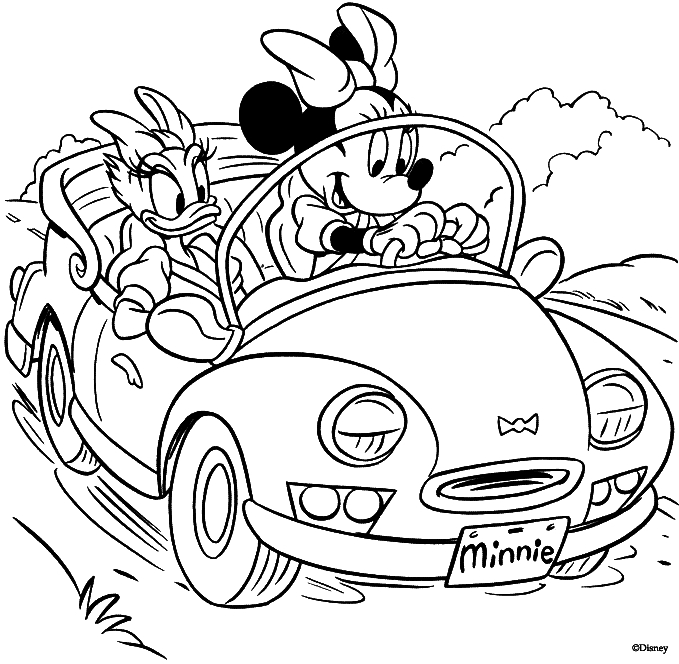 Coloriage d'une voiture de sport sur une route sinueuse