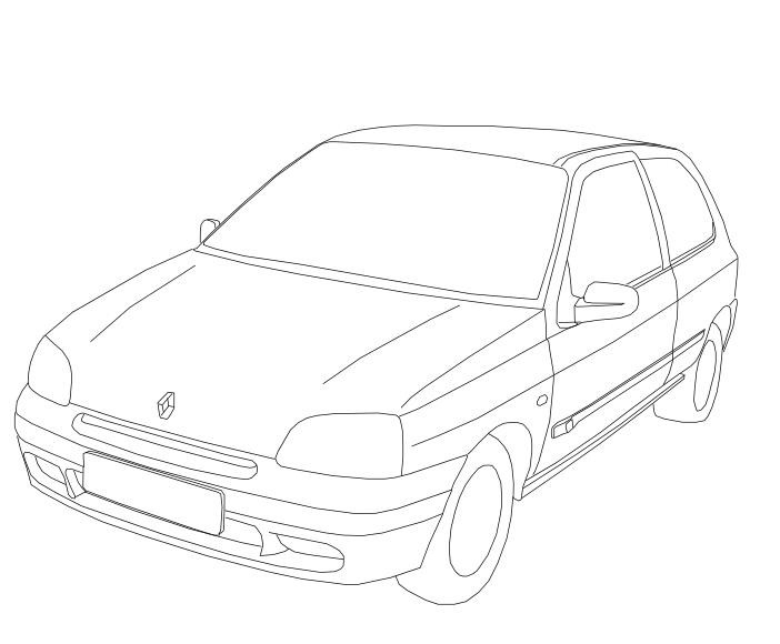 Coloriage d'une voiture élégante sur une route déserte
