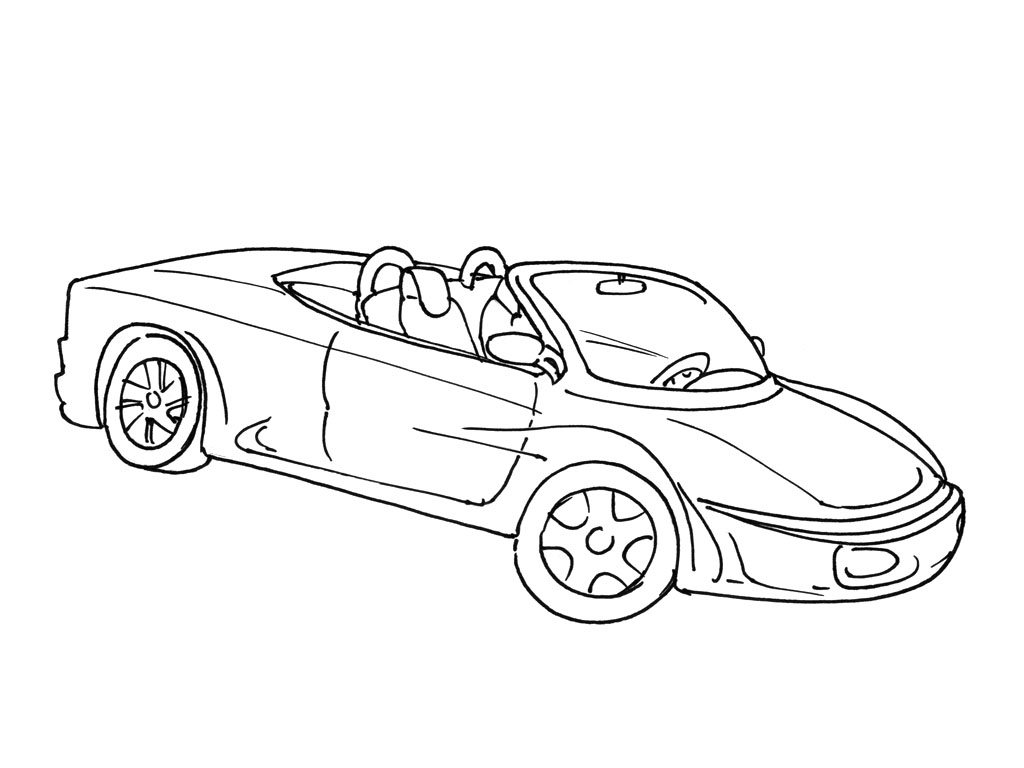 Coloriage d'une voiture automobile sur fond simple