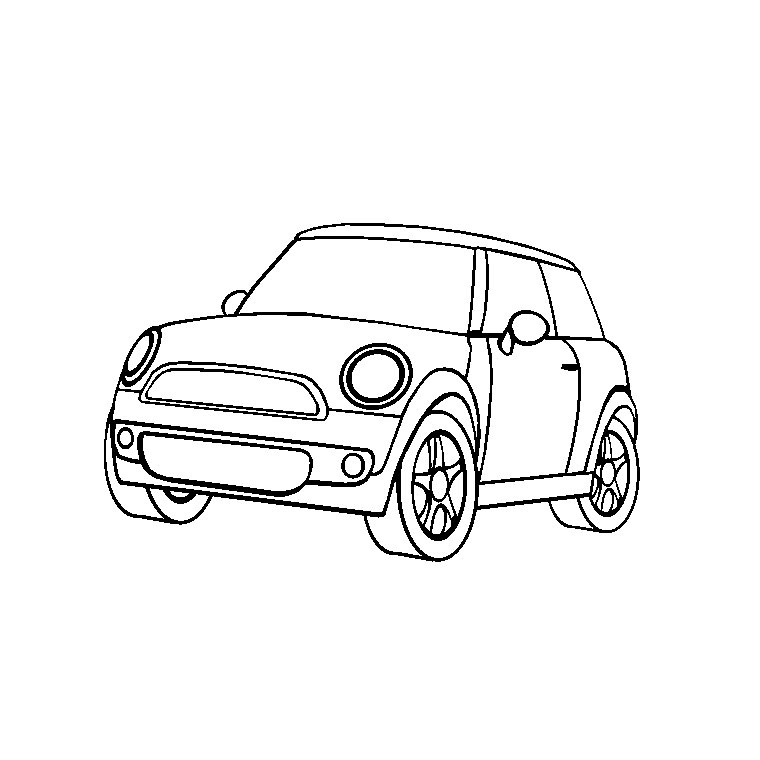 Coloriage d'une voiture de sport sur une route sinueuse