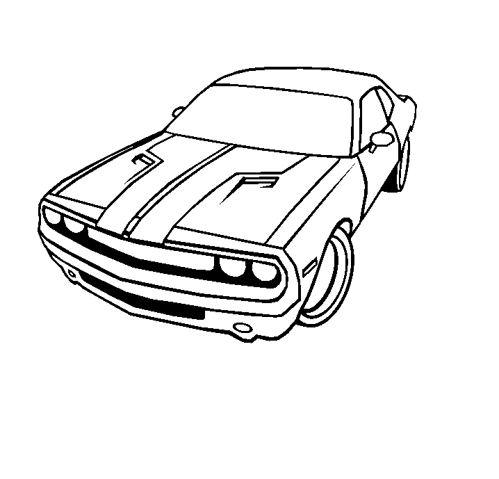 Coloriage d'une voiture de sport sur une route