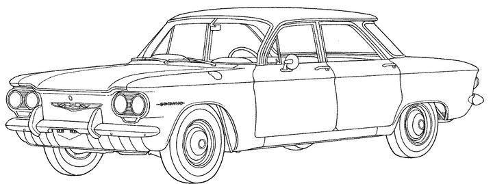 Coloriage d'une voiture de course sur une route sinueuse