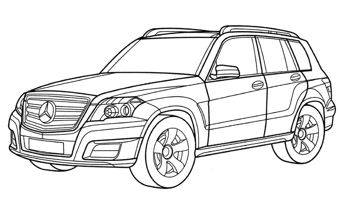 Coloriage d'une voiture de sport sur une route sinueuse