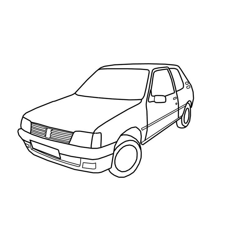 Coloriage d'une voiture de sport sur fond de paysage urbain