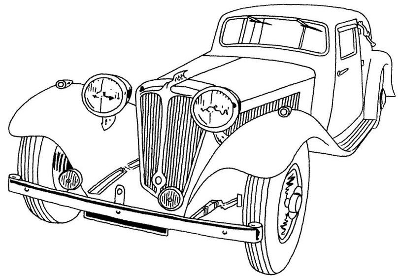 Coloriage d'une voiture de sport sur une route sinueuse