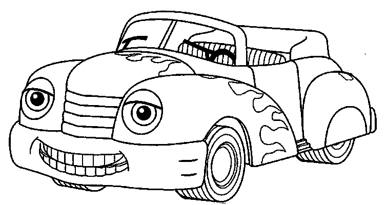 Coloriage d'une voiture de course sur une route sinueuse