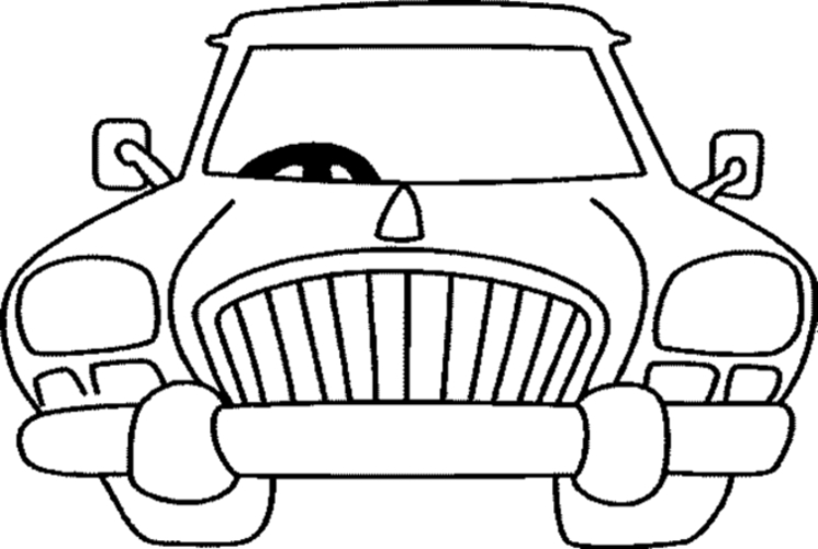 Coloriage d'une voiture de sport sur fond de route