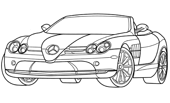 Coloriage d'une voiture de sport sur fond de paysage urbain