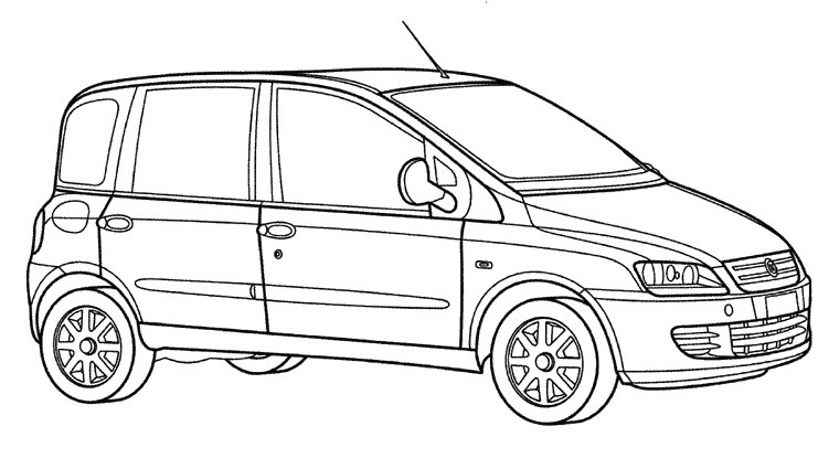 Coloriage d'une voiture élégante sur un fond minimaliste