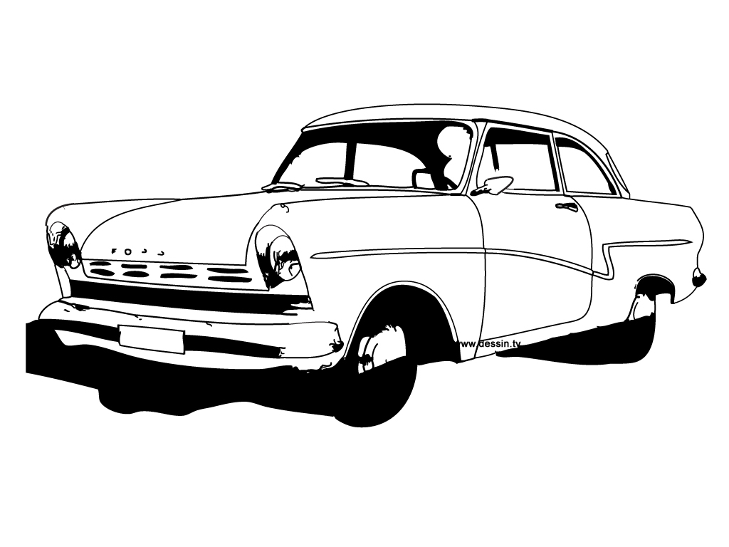 Coloriage d'une voiture de sport sur une route sinueuse