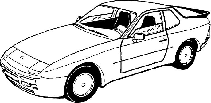 Coloriage d'une voiture sportive sur fond de route