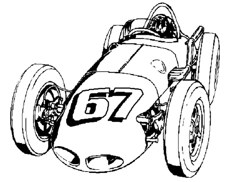 Coloriage d'une voiture de sport sur une route ensoleillée
