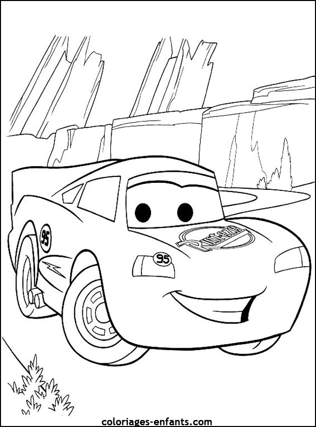 Coloriage d'une voiture sportive sur fond de route