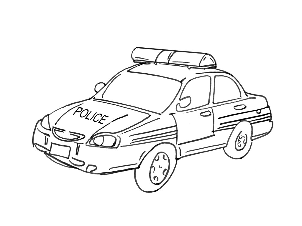 Coloriage d'une voiture de course sur route bordée d'arbres