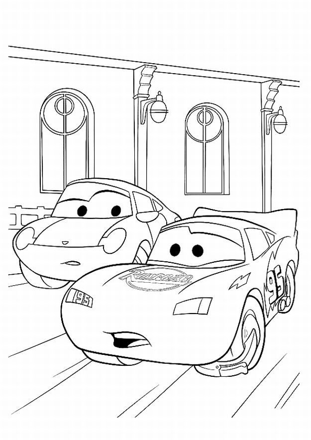 Coloriage d'une voiture sportive sur la route