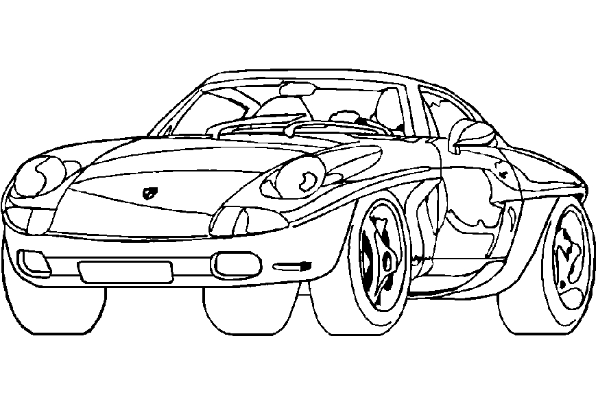 Coloriage d'une voiture automobile sur fond simple