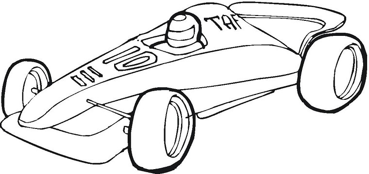 Coloriage d'une voiture de sport sur une route sinueuse